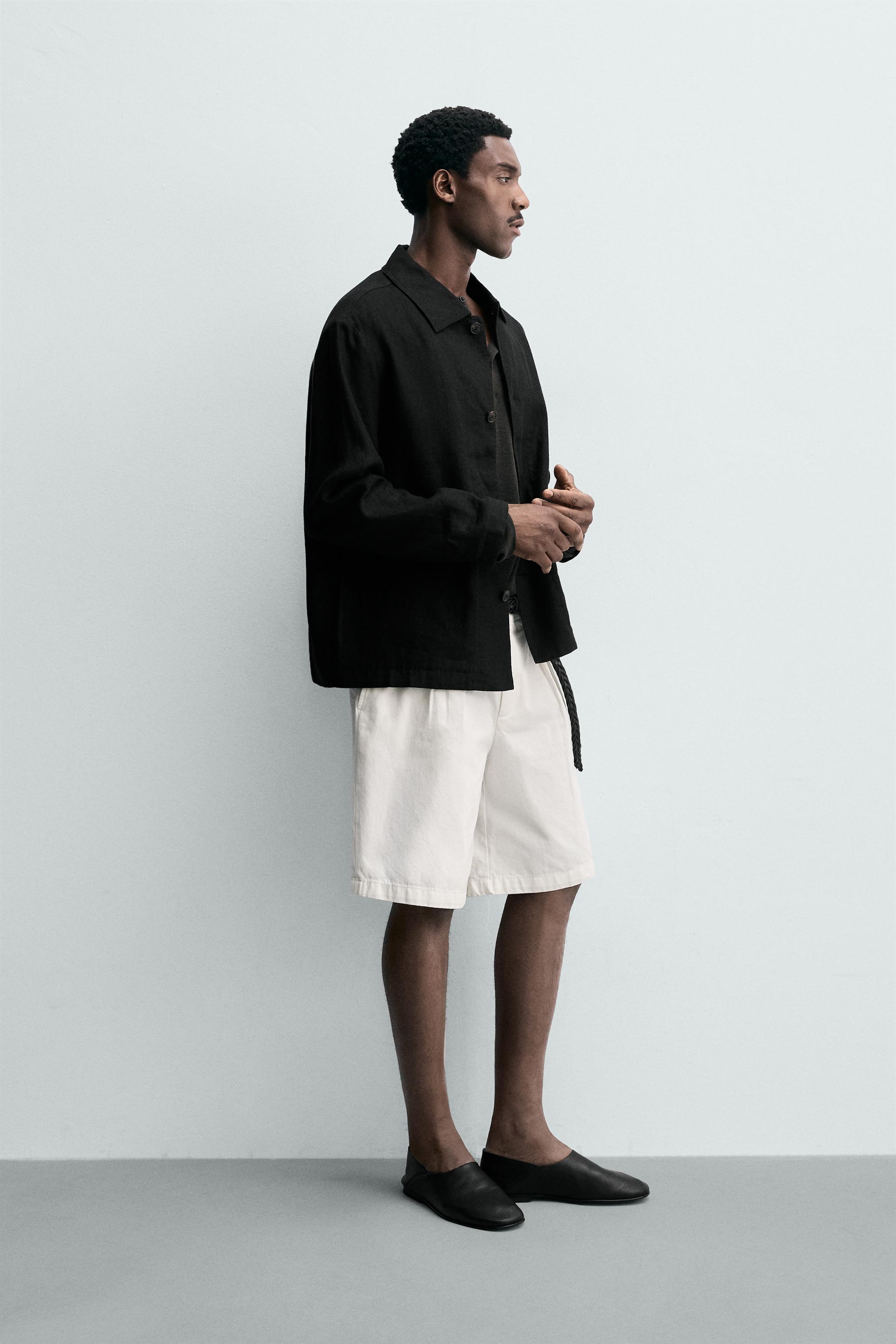 REGULAR FIT 100% LINEN OVERSHIRT